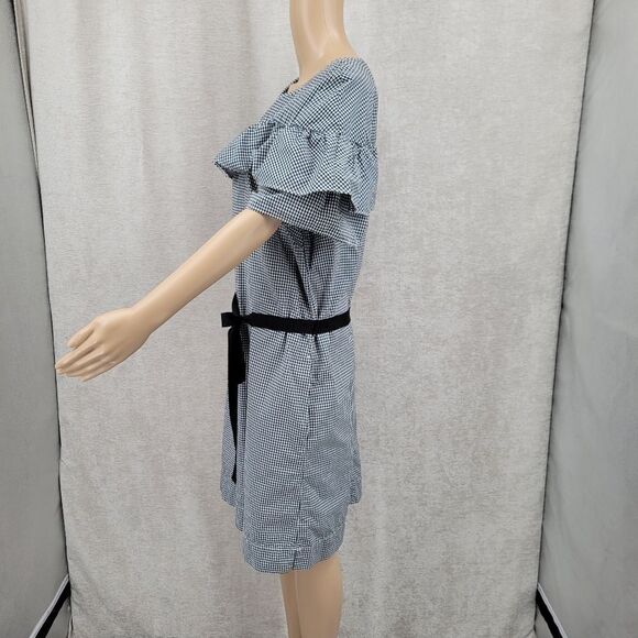 J. Crew Edie Dress Black and White Gingham Cotton Dress Women's Plus Size 16 - Picture 6 of 12